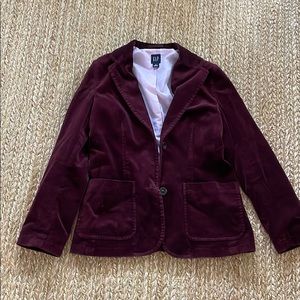 Vintage Gap maroon velvet 2 button blazer